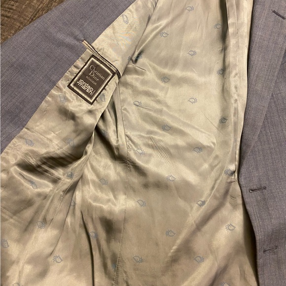 Vintage Christian Dior Monsieur Blazer Suit Jacket Men's Light Navy Blue - Picture 4 of 12